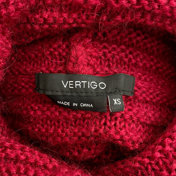 Red Knit Turtleneck Tunic Sweater (XS)