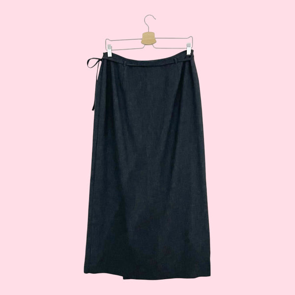 DARK GRAY MAXI WRAP SKIRT (30)