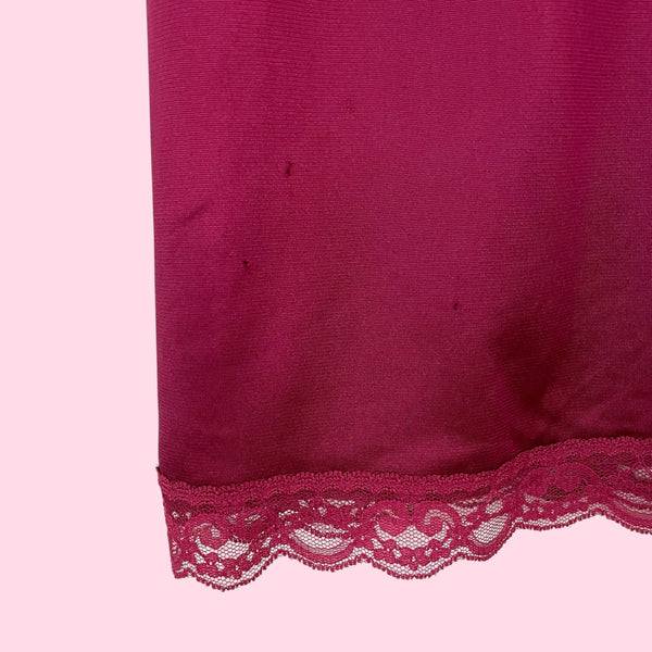 80S BURGUNDY SLIP SKIRT (L)