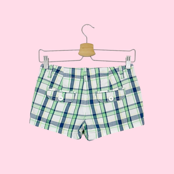 Y2K PLAID MICRO MINI SHORTS (00)