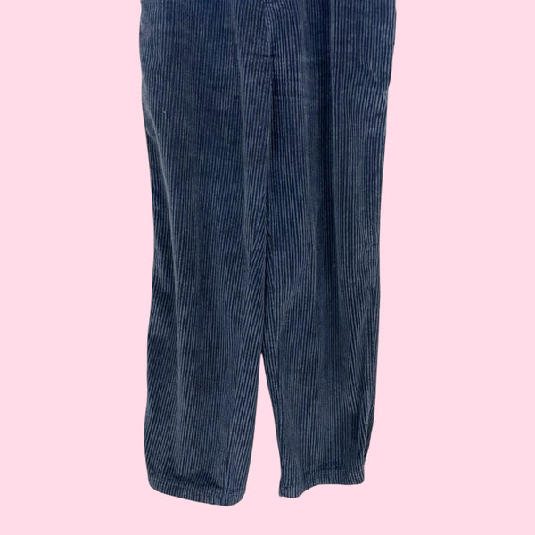 BLUE CORDUROY OVERALLS (M)