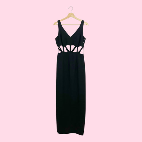 90S BLACK CUT OUT MAXI DRESS (6)