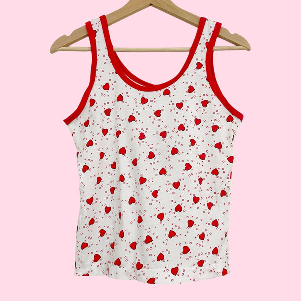 HEART PRINT TANK TOP (S)