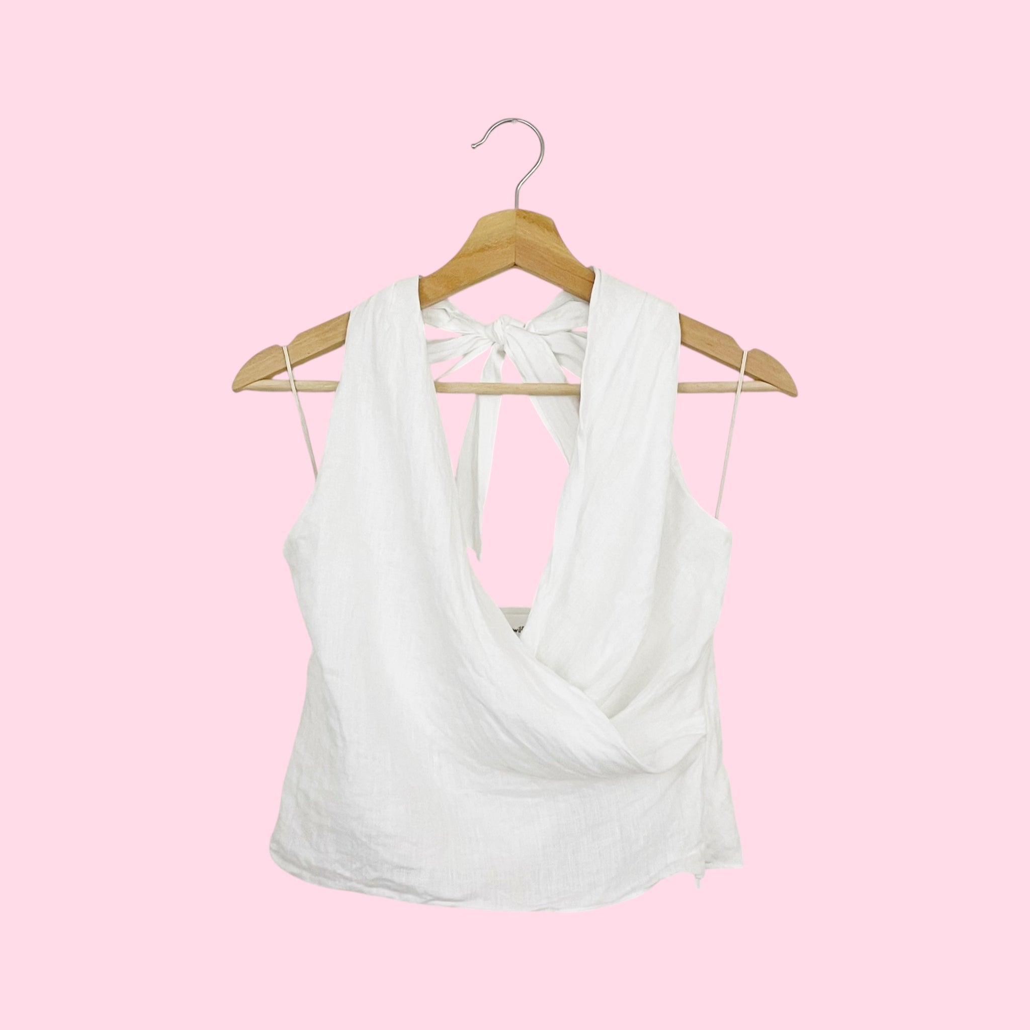 WILFRED WHITE MARTINI LINEN TOP (XS)