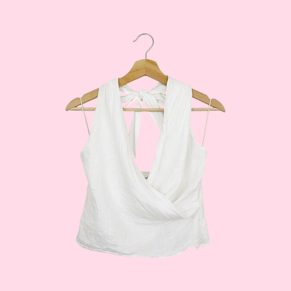 WILFRED WHITE MARTINI LINEN TOP (XS)