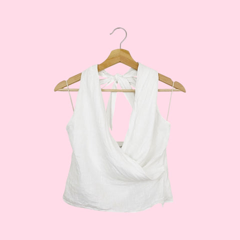 WILFRED WHITE MARTINI LINEN TOP (XS)