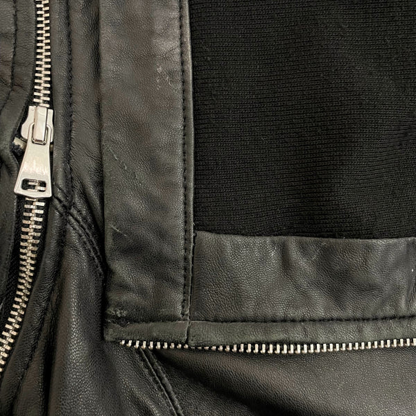 BEBE BLACK LEATHER MOTO JACKET (S)