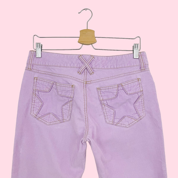 STAR POCKET LAVENDER CORDUROY CAPRIS (M)