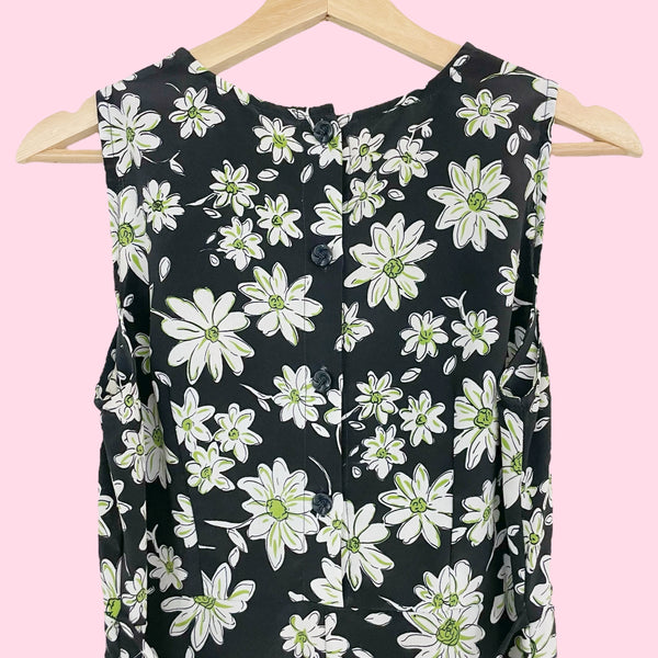BLACK FLORAL TIE BACK MIDI DRESS (8)