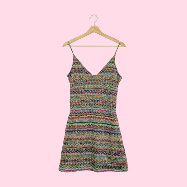 MULTICOLOR KNIT DRESS (M)