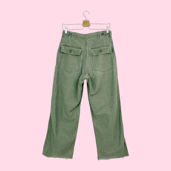 60S OG-107 GREEN MILITARY FATIGUE PANTS (29)