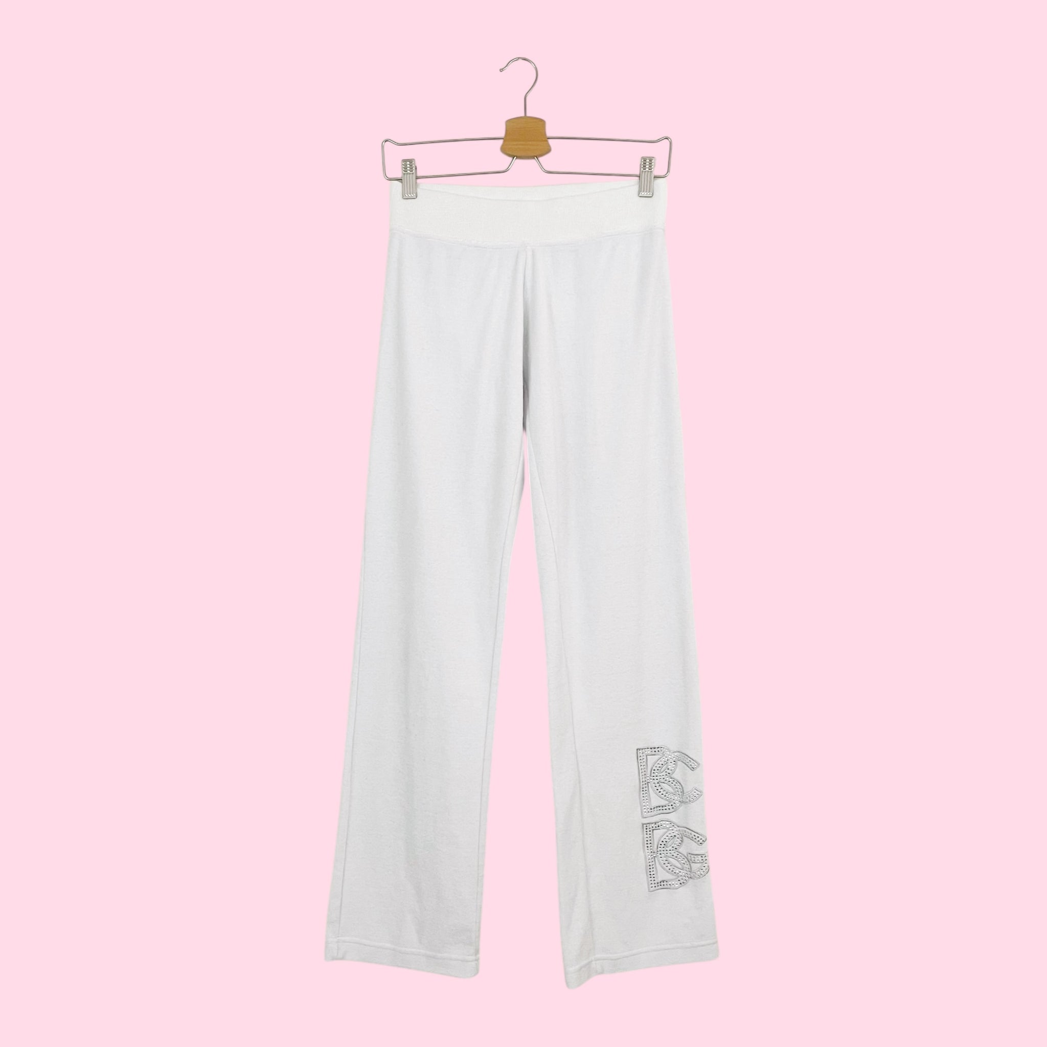 BCBG WHITE TERRY CLOTH TRACK PANTS (S)