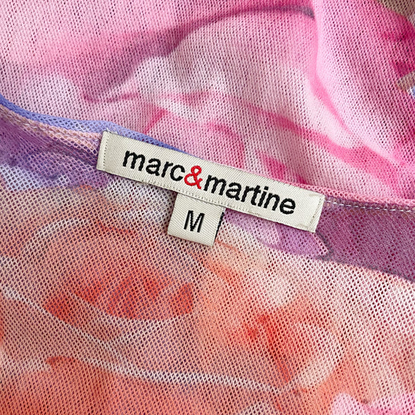 PASTEL ROSE PRINT MESH TOP (M)