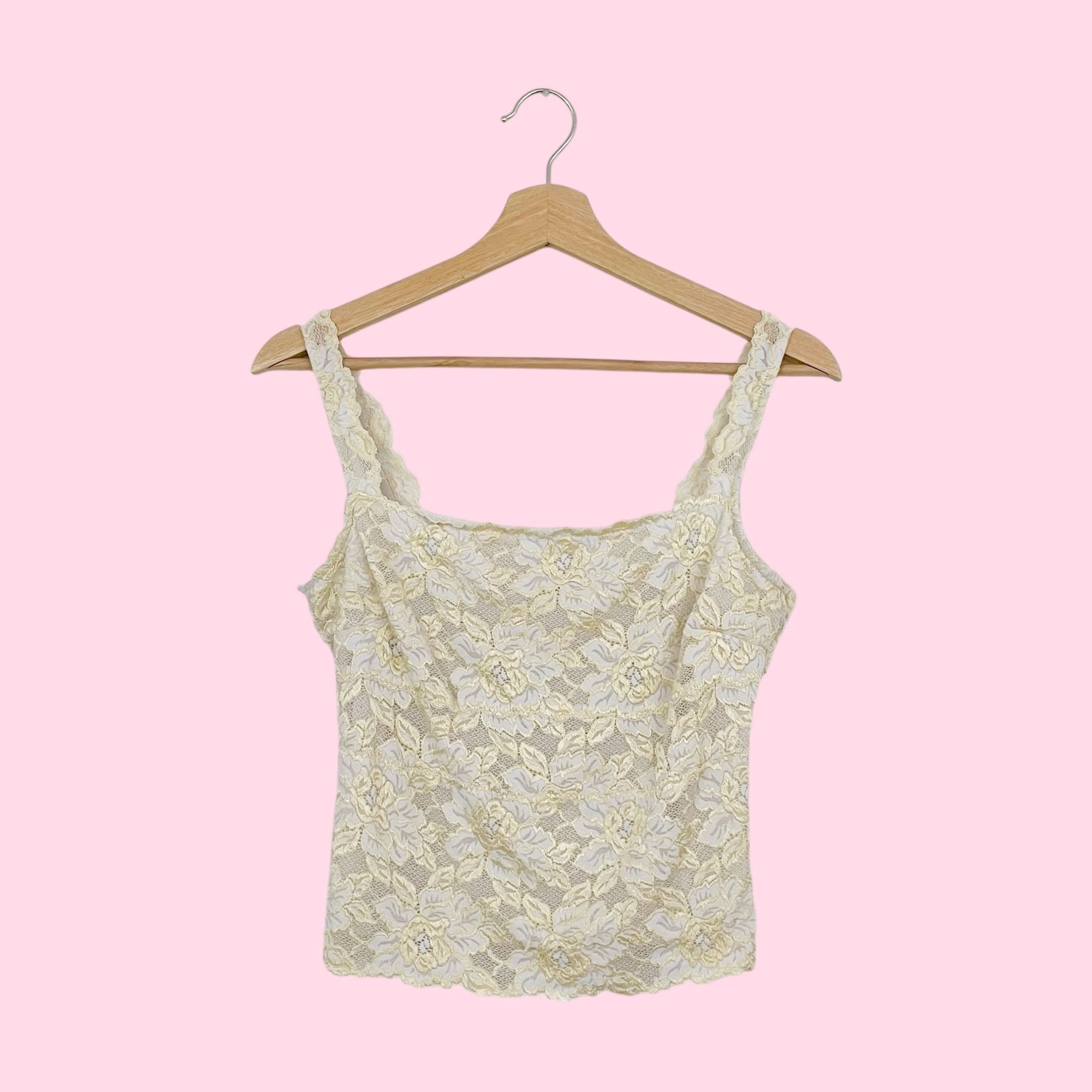 WHITE + CREAM LACE TANK TOP (S)