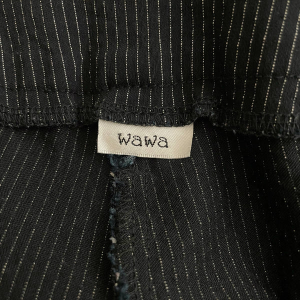 BLACK PINSTRIPE STRETCH OFFICE SIREN PANTS (M)