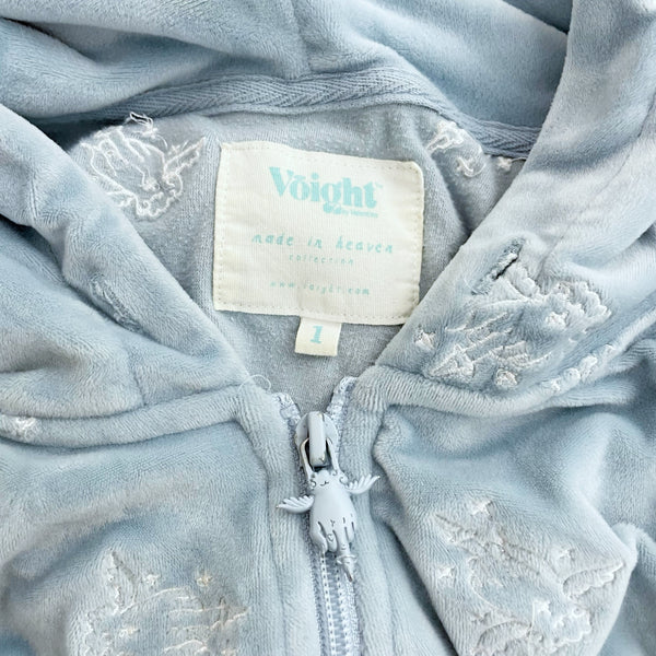 VOIGHT MADE IN HEAVEN CROPPED VELOUR HOODIE (L)