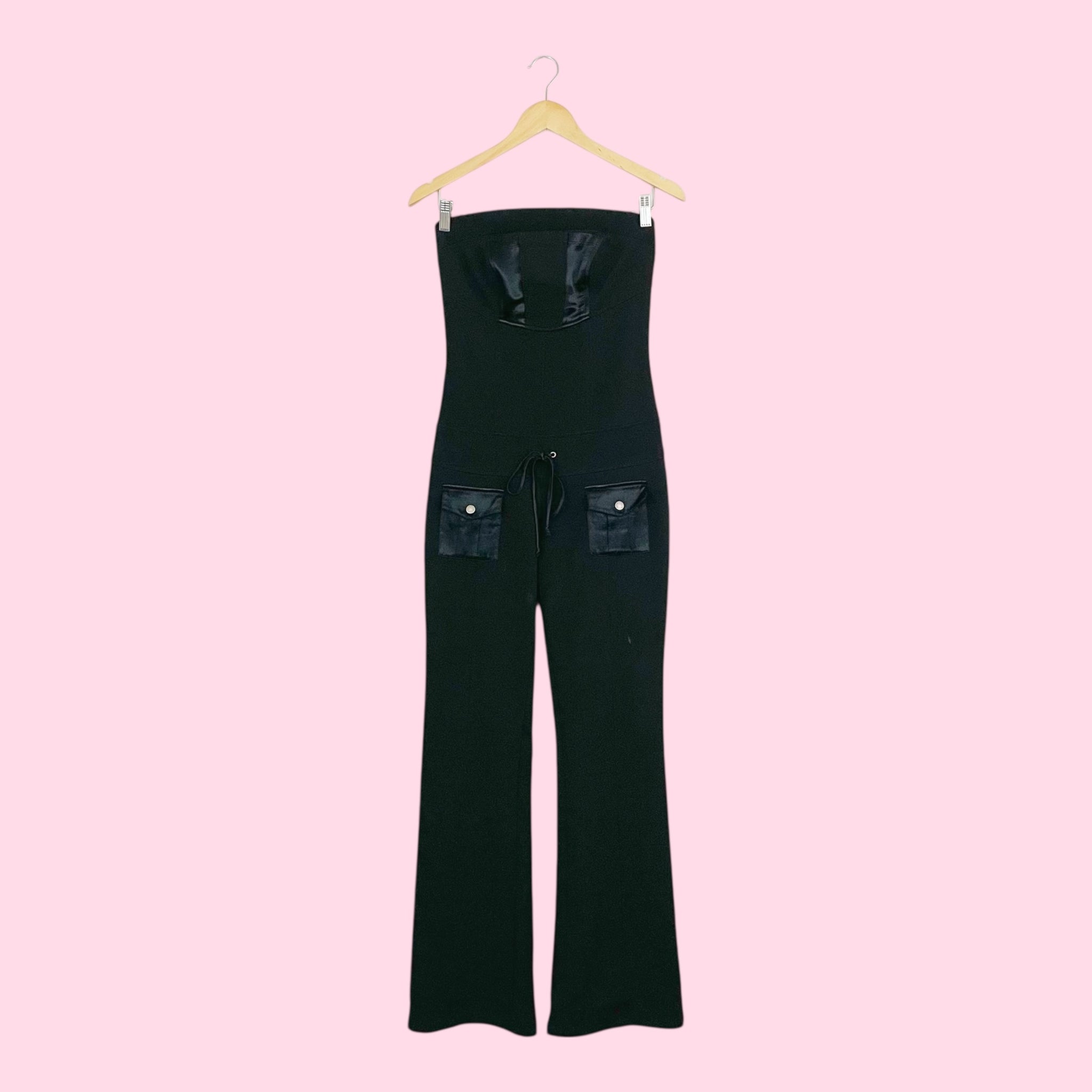 BLACK STRAPLESS JUMPSUIT (S)