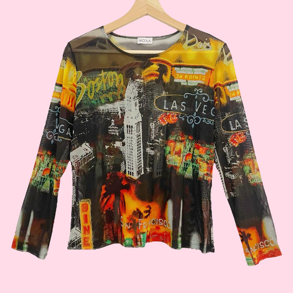 LAS VEGAS CITY PRINT MESH TOP (L/XL)