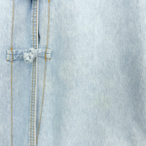 DENIM TOGGLE KNOT BLOUSE (S)