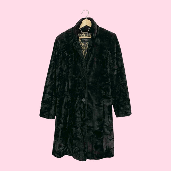 EXPRESS BLACK FAUX FUR COAT (3/4)