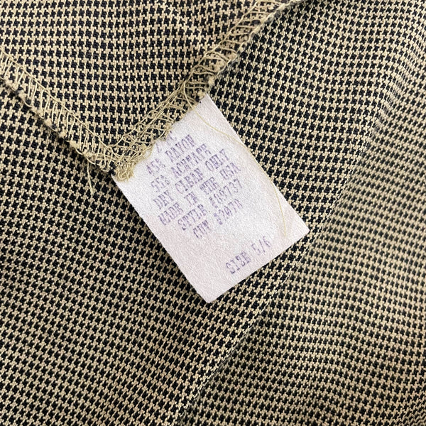 90s Mini Houndstooth Tie Back Maxi Dress (S)