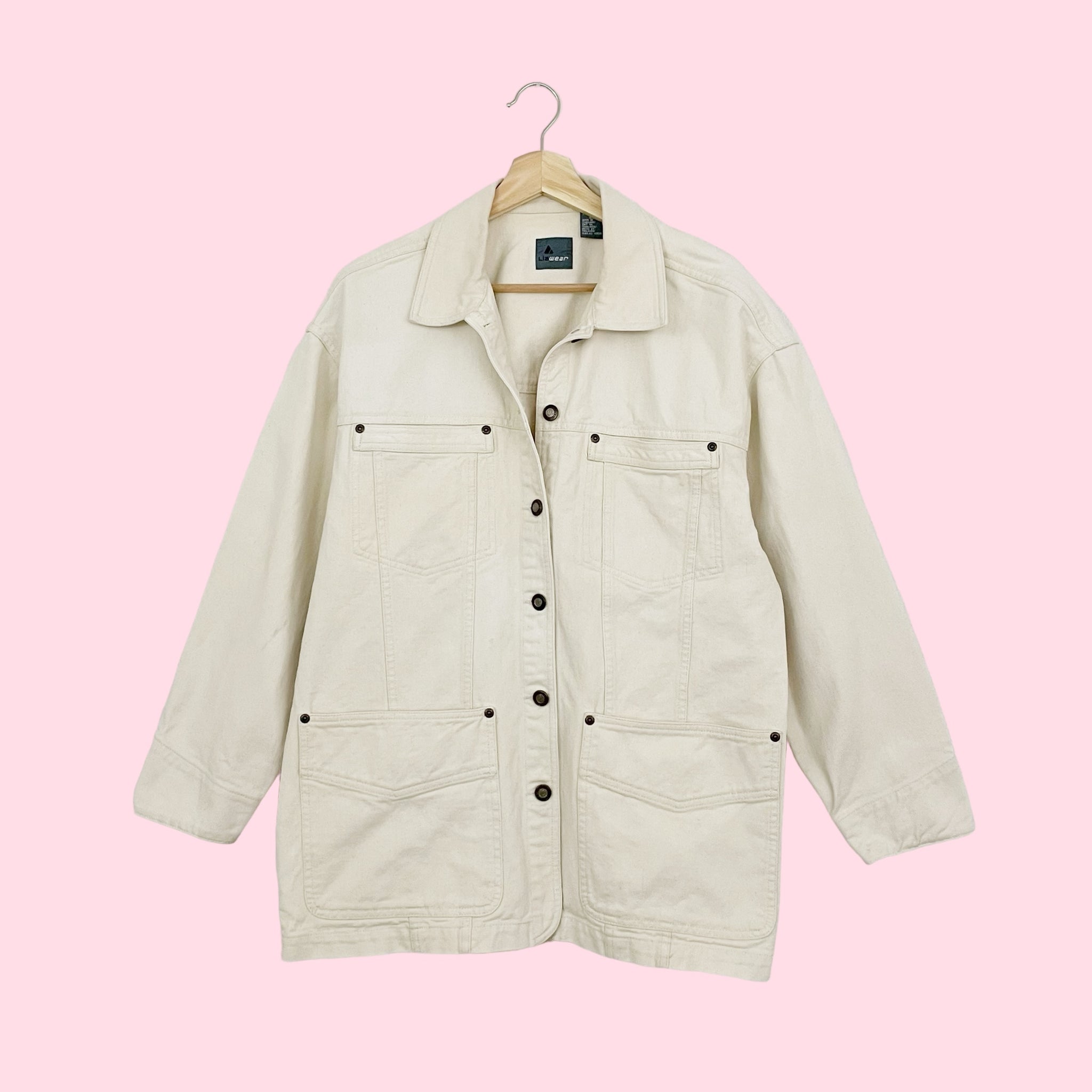 CREAM DENIM CHORE JACKET (M)