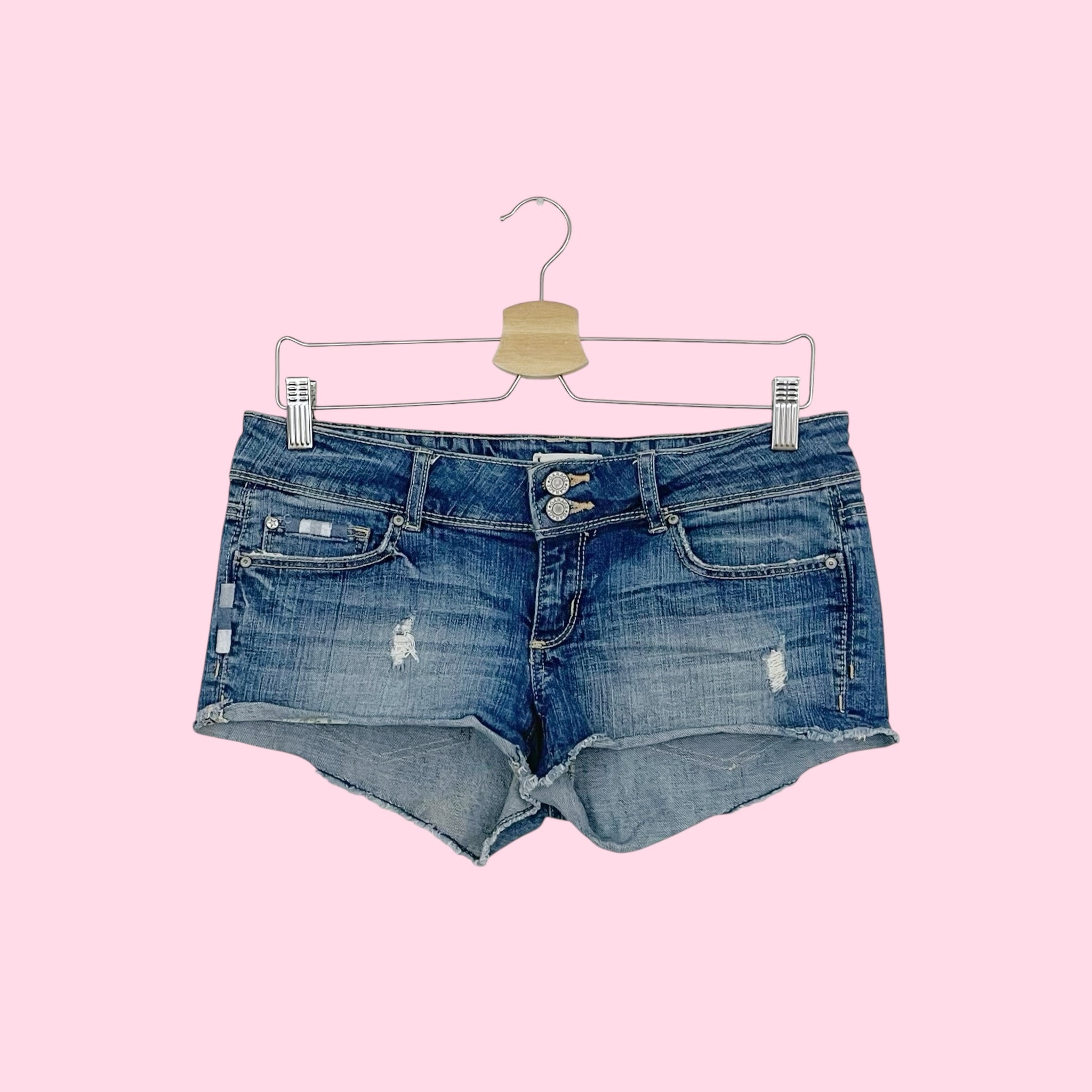 Y2K LOW RISE MICRO MINI SHORTS W/ EMBROIDERY (S)