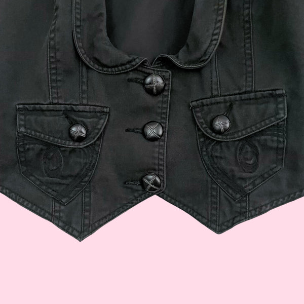 ROXY BLACK COTTON VEST (L)
