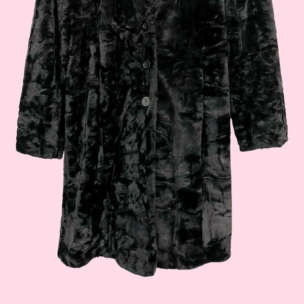 EXPRESS BLACK FAUX FUR COAT (3/4)