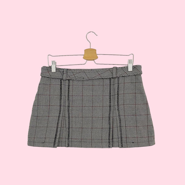 PLAID PLEATED MINI SKIRT (M/L)