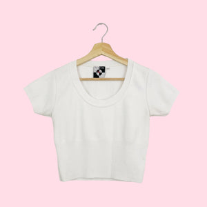 CROPPED KNIT S/S TOP (M)