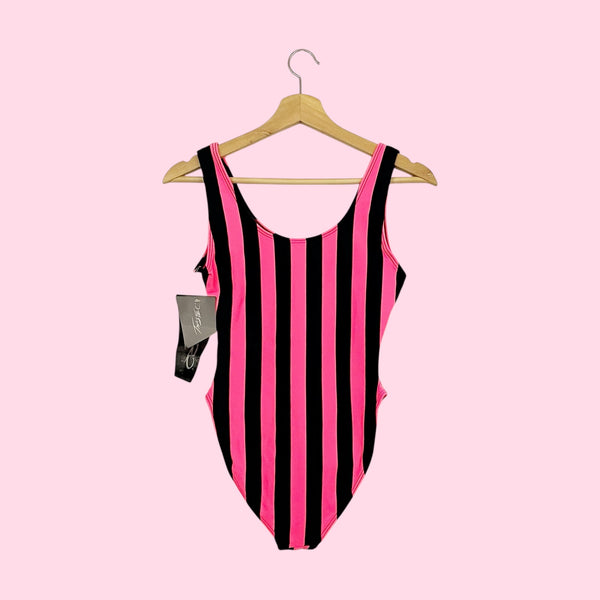 NEON STRIPED COTTON BODYSUIT (M)