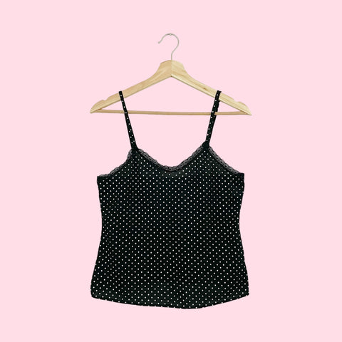 POLKA DOT MESH TANK TOP (M)