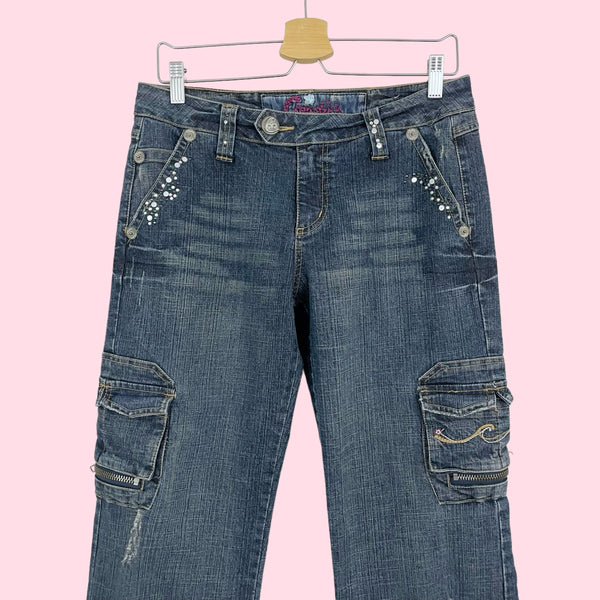 EMBELLISHED CARGO DENIM CAPRIS (8)