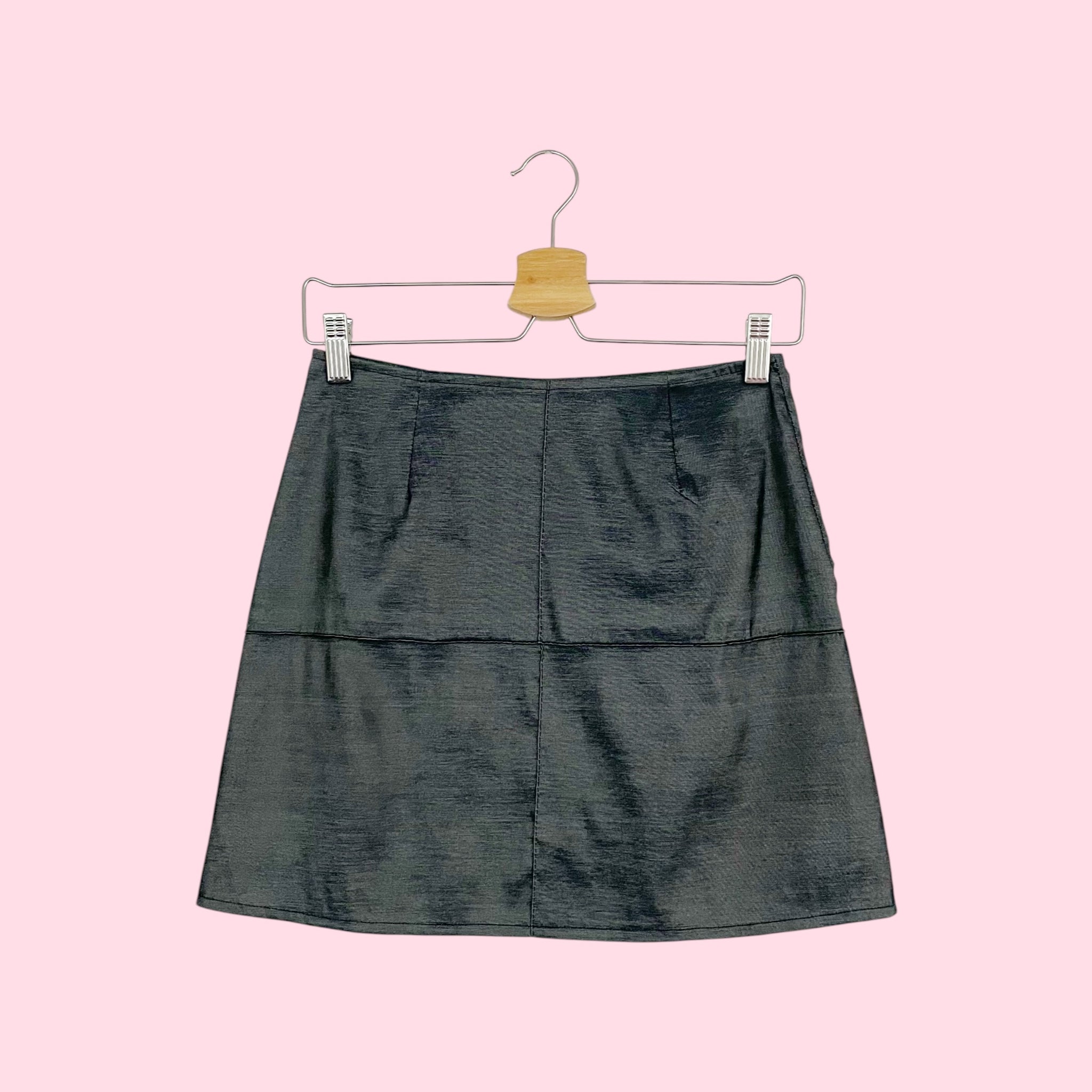 DARK GRAY METALLIC MINI SKIRT (25/26)