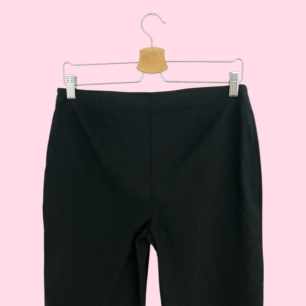 BLACK LACE PANEL STRETCH PANTS (10)