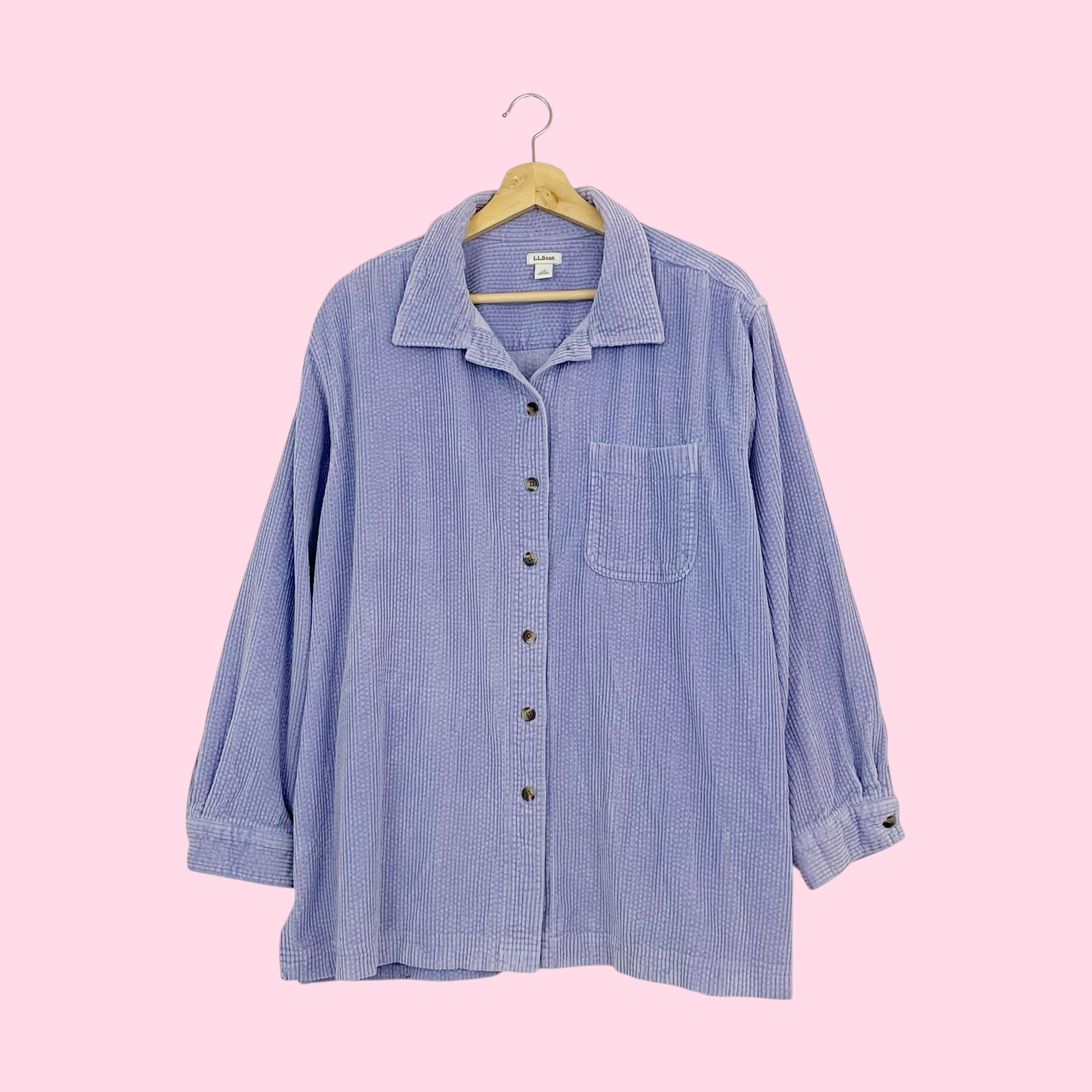 LL BEAN LAVENDER CORDUROY SHIRT (1X)
