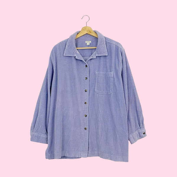 LL BEAN LAVENDER CORDUROY SHIRT (1X)