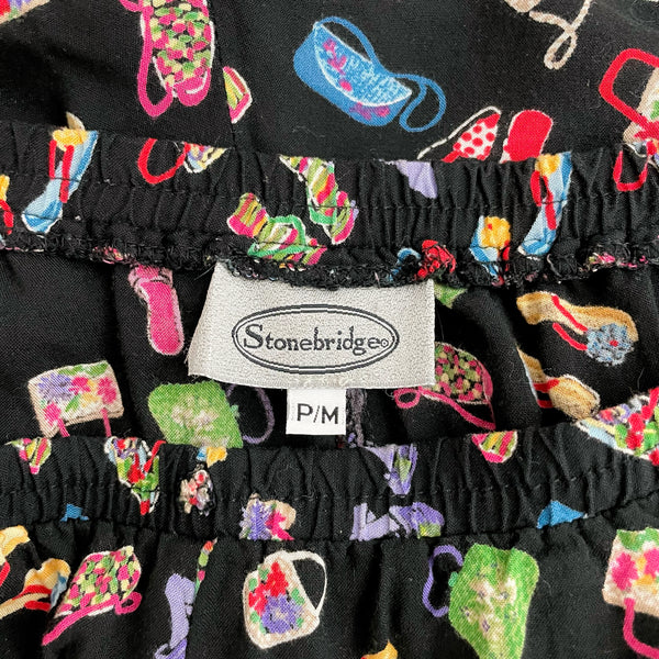 SHOES + PURSE PRINT RAYON PANTS (M)