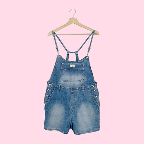 90S DENIM OVERALL SHORTS (L)