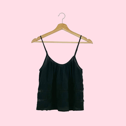 WILFRED BLACK SILK TANK TOP (XS)