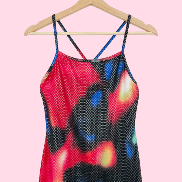 PRINTED TEXTURED MIDI DRESS (S)