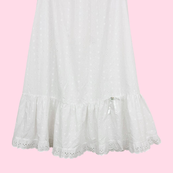 WHITE EYELET PRAIRIE SKIRT (L/XL)