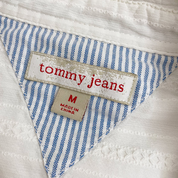 TOMMY JEANS WHITE STUDDED BLOUSE (M)