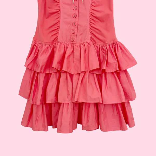 BETSEY JOHNSON CORAL RUFFLE DRESS (2)
