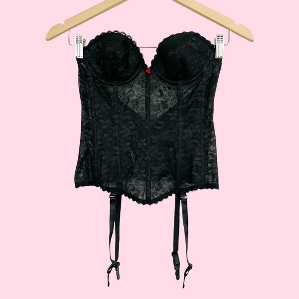 BLACK LACE BUSTIER (34A)