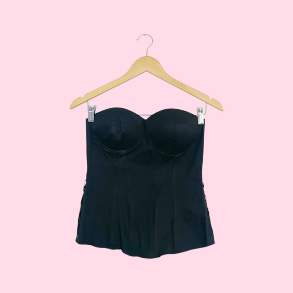 Black Corset Top w/ Lace Up Side Detail (M/L)