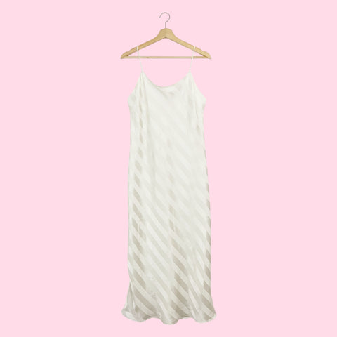 90s VICTORIA'S SECRET DIAGONAL STRIPED SLIP DRESS (M)
