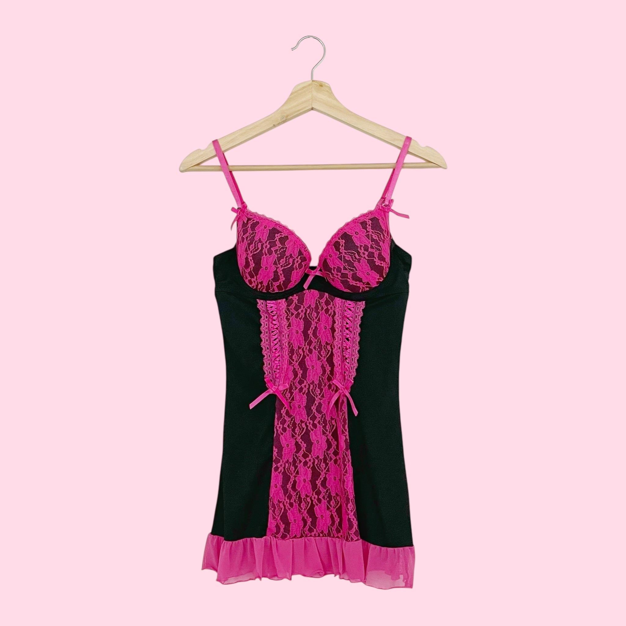 Y2K RAMPAGE BLACK + PINK BABYDOLL (S/M)
