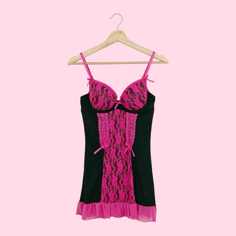 Y2K RAMPAGE BLACK + PINK BABYDOLL (S/M)